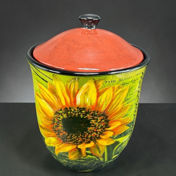 Certified International Other - Certified International Lori Siebert Sunflower Bee Ceramic Canister Jar La Fleur